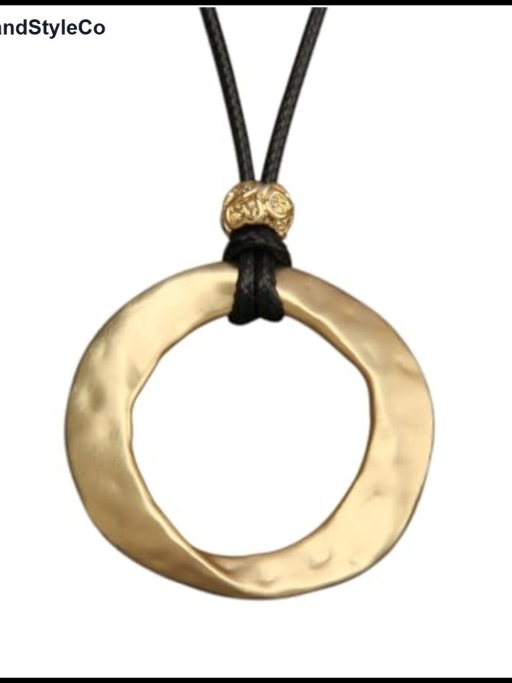 Faux Leather Long Necklace Woven Boho Circle Pendant Rope Necklace